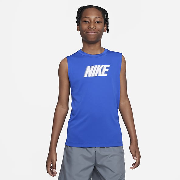 Blue nike gym top hot sale